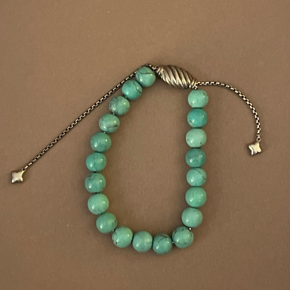 David Yurman turquoise spiritual bead bracelet